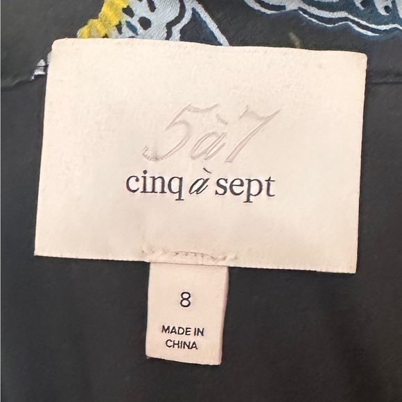 Cinq A Sept Juliana Floral Paisley Maxi Dress Womens Size 8 Ruffle Sleeve Hem - Picture 6 of 6